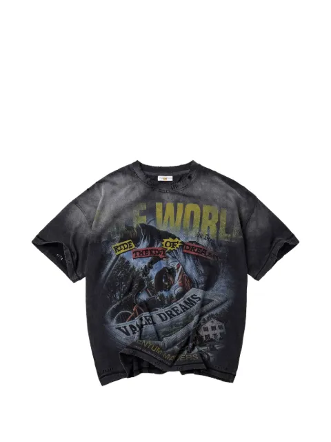 Vale graphic-print distressed T-shirt Black VAL304