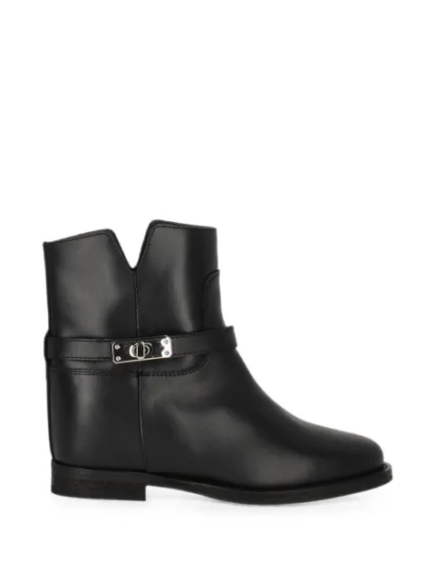 Via Roma 15 turn-lock strap ankle boots Black 4766