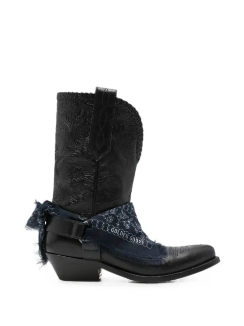 Golden Goose scarf-embellishment boots Black GWF01136F008812