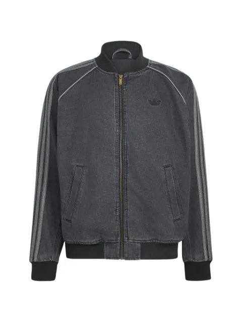 adidas logo-embroidered denim jacket Black IB6948