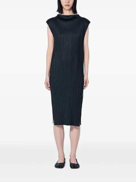 Pleats Please Issey Miyake pleated sleeveless dress Black PP66JT59115