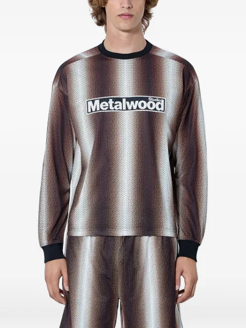Metalwood Studio logo-motif long-sleeve T-shirt Brown 26SS0403ORG