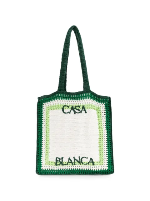 Casablanca logo-embroidered tote bag White APF26BAG19601