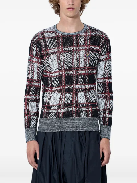 Vivienne Westwood check-pattern piqué sweater Black 2701003DC00A1O101
