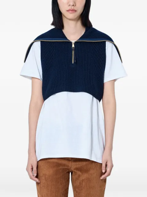 Moncler wool & cashmere zip-up cape Blue L20933G00009M4281