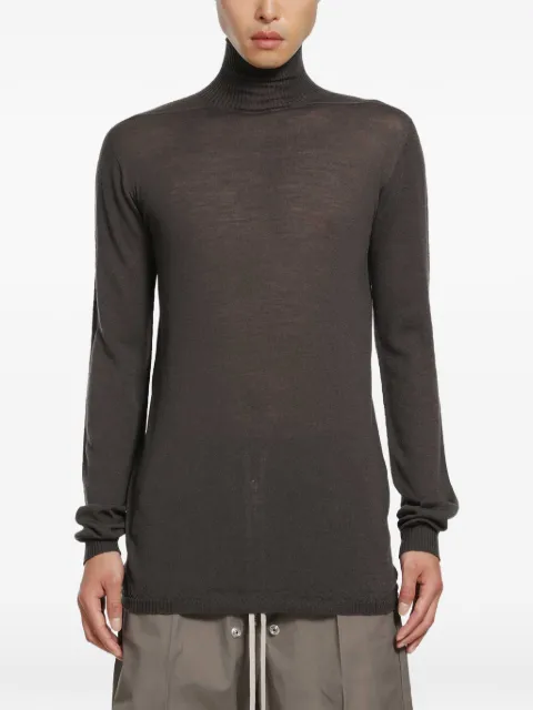 Rick Owens Tower Level turtleneck wool sweater Brown RU02F4624M