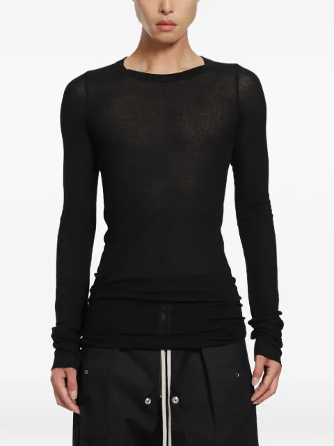 Rick Owens Tower ribbed-knit long-sleeve T-shirt Black RU02F4250RC