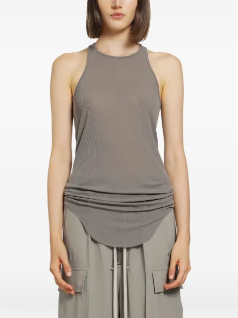 Rick Owens Tower ribbed cotton tank top Brown RP02F5101RC