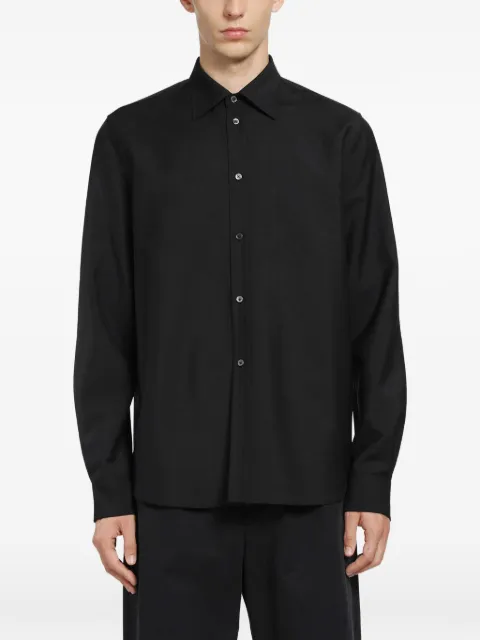 Jil Sander wool-mohair canvas shirt Black J22DL0387