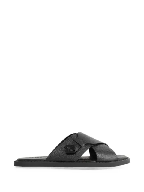 FENDI FF logo crossover strap sandals Black 7X1932TDK