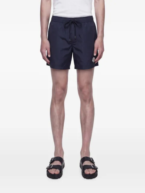 Moncler logo-patch drawstring swim shorts Blue L20912C0000453326