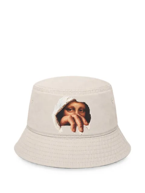 Melt graphic-print cotton bucket hat Neutrals MSBUC5402