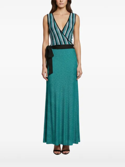 Just Cavalli Vintage striped surplice maxi dress Blue 1375753