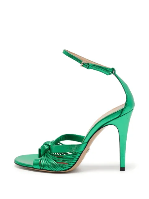 Gucci Pre-Owned Ilse knotted heeled sandals Green 1377929