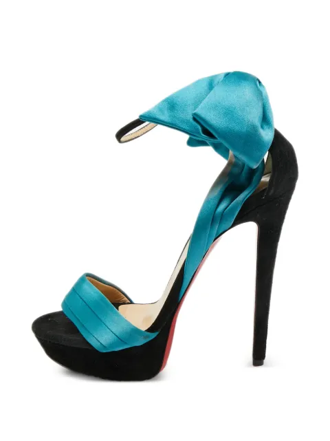 Christian Louboutin Pre-Owned Vampanodo bow-detail heeled sandals Blue 1377462