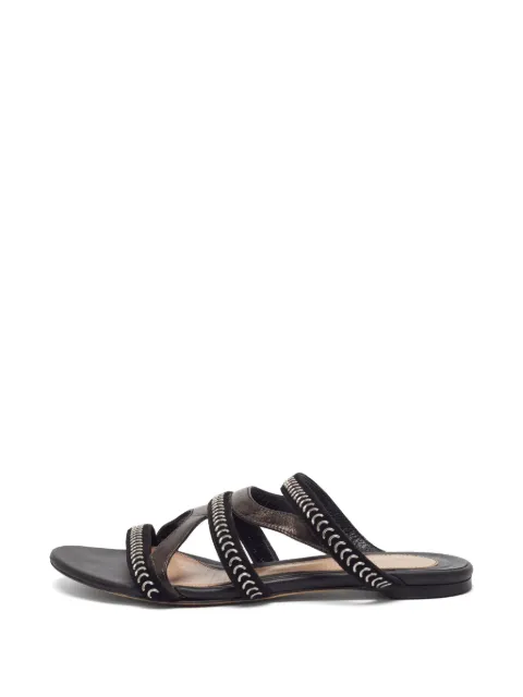 Alexander McQueen Pre-Owned Embellished strappy slide sandals Brown 1381030