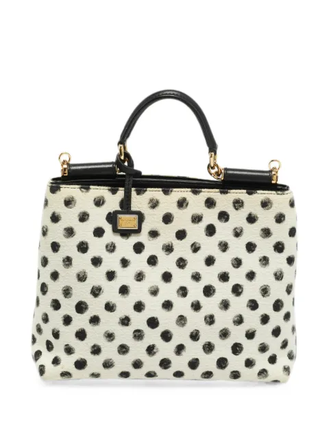 Dolce & Gabbana Pre-Owned Miss Sicily polka-dot tote bag White 1377338