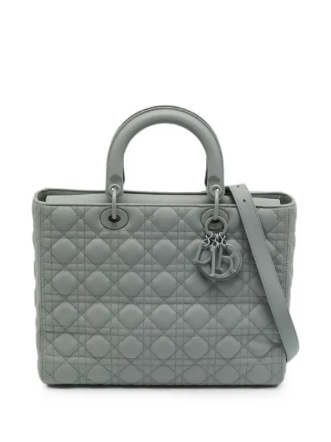 Christian Dior Pre-Owned 2019 large Lady Dior tote bag Grey 1379120
