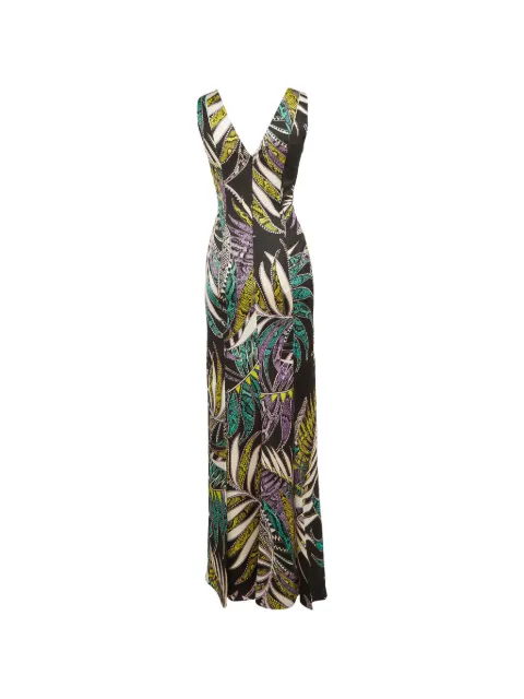 Just Cavalli Vintage leaf-print maxi dress Black 1376819