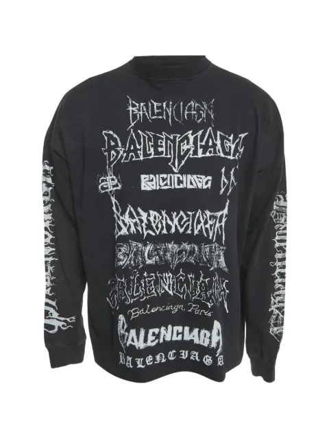 Balenciaga Pre-Owned printed crew-neck sweatshirt Black 1378792