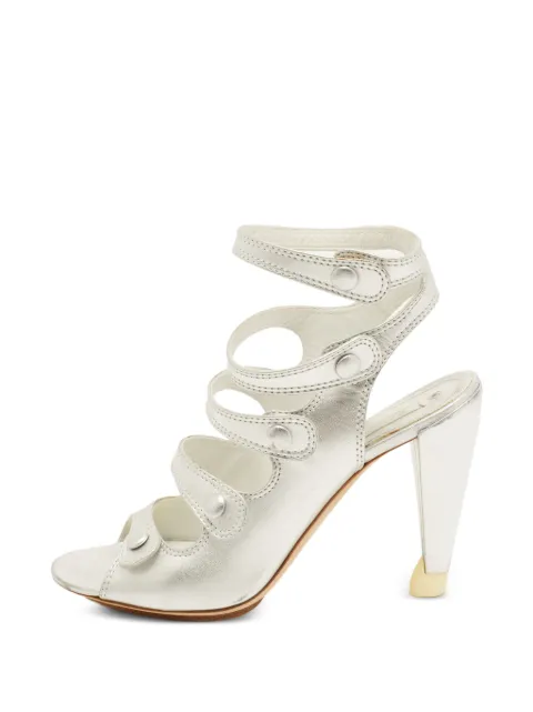 Celine Pre-Owned strap-detail heeled sandals Silver 1379782