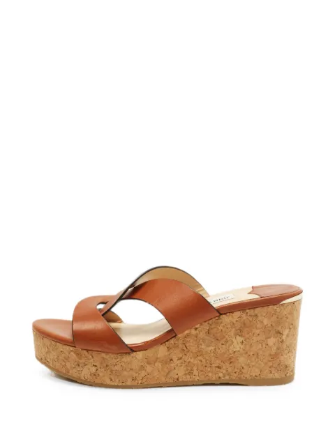 Jimmy Choo Pre-Owned Atia wedge sandals Brown 1381069