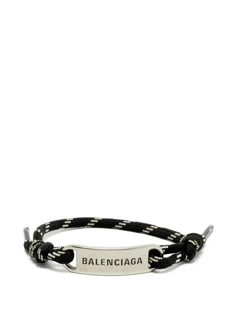 Balenciaga Pre-Owned logo-engraved bracelet Silver 1378353