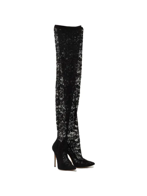 Dolce & Gabbana Pre-Owned lace mesh boots Black 1376518