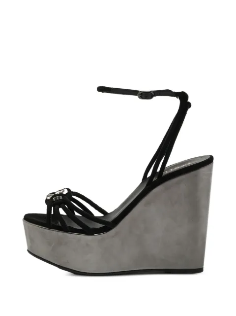 Le Silla crystal-embellished wedge sandals Black 1376068