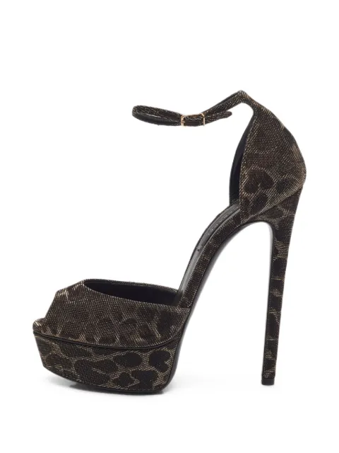 Casadei Vintage leopard-print heeled sandals Brown 1376530