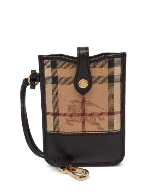 Burberry Pre-Owned Haymarket Check-canvas phone pouch Neutrals 1380946