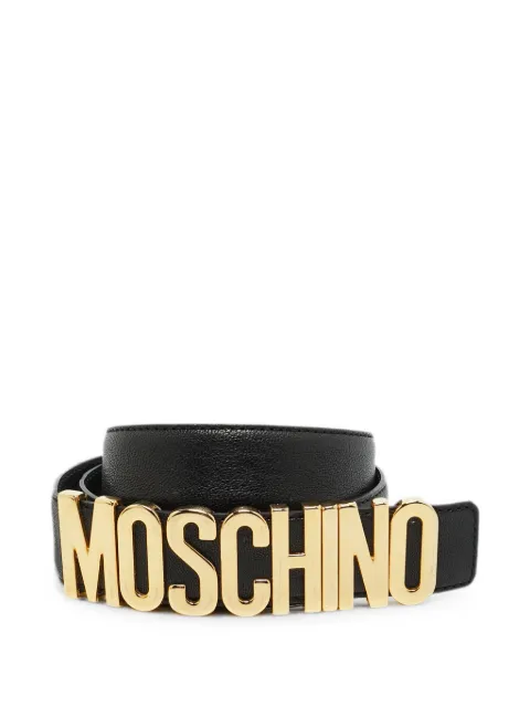 Moschino Pre-Owned Classic logo-plaque leather belt Black 1378181