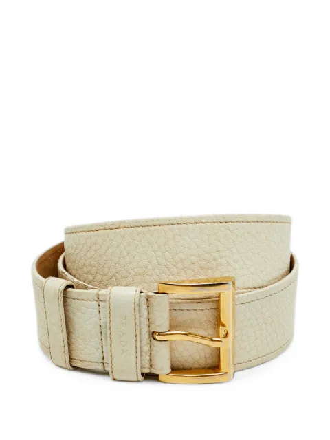 Prada Pre-Owned buckle leather belt White 1378200