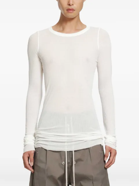 Rick Owens Tower ribbed long-sleeve T-shirt White RU02F4250RC