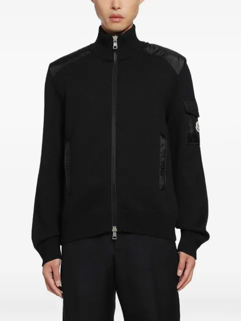 Moncler padded panelled high-neck cardigan Black 9B00003M1131