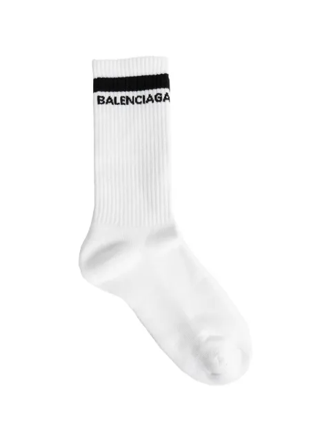 Balenciaga logo-detail knitted socks White A001O94F1B5