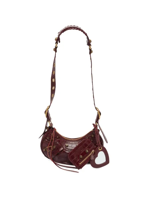 Balenciaga Pre-Owned Le Cagole croc-embossed shoulder bag Red 1380536
