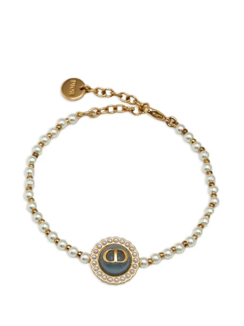 Christian Dior Pre-Owned CD faux-pearl bracelet Gold 1378539
