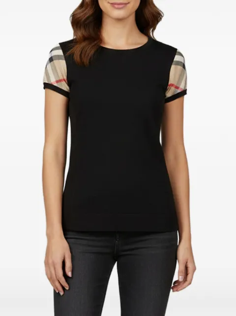 Burberry Pre-Owned check-panel T-shirt Black 1370114