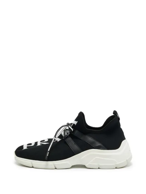 Prada Pre-Owned XY Logo knit sneakers Black 1378221