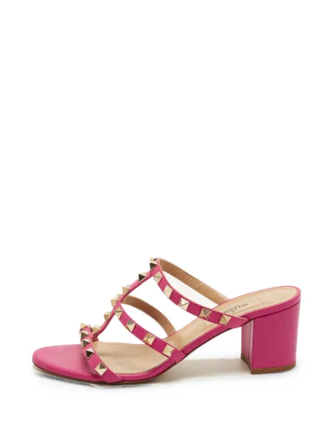 Valentino Garavani Pre-Owned Rockstud block-heel sandals Pink 1381095