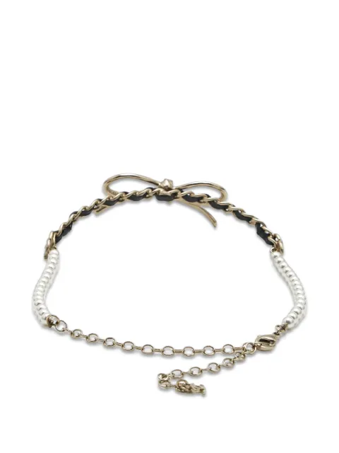 CHANEL Pre-Owned bow-detail necklace Gold 1379783