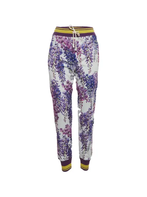 Dolce & Gabbana Pre-Owned wisteria-print track pants White 1378311