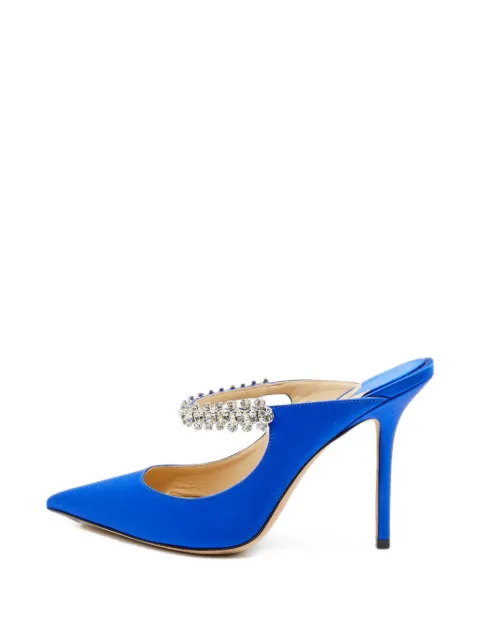 Jimmy Choo Pre-Owned Bing 100 crystal-embellished heeled mules Blue 1378226