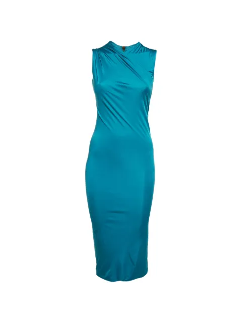 Versace Pre-Owned ruched sleeveless maxi dress Blue 1378142