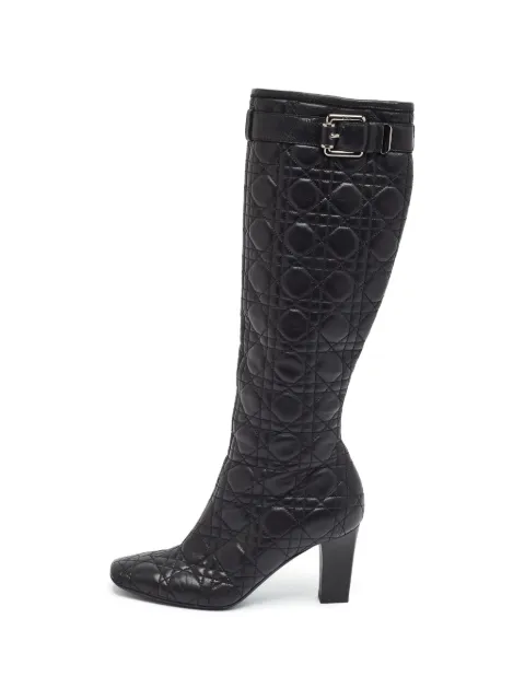 Christian Dior Pre-Owned Cannage quilted buckle-detail boots Black 1376977