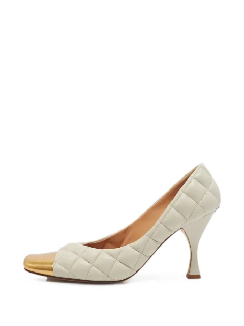 Bottega Veneta Pre-Owned quilted square-toe pumps Neutrals 1377808