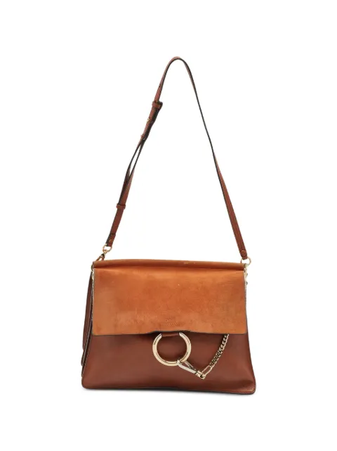 Chloé Pre-Owned Faye suede-panel shoulder bag Brown 1376086