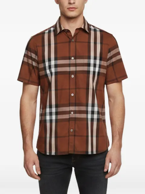 Burberry Pre-Owned check-print short-sleeve shirt Brown 1376433