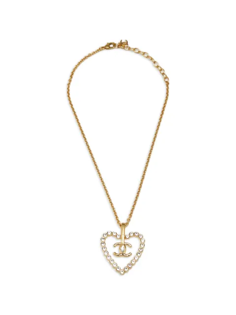 CHANEL Pre-Owned CC heart pendant necklace Gold 1379794